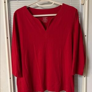 L.L. Bean Women's Vibrant Red 1/2 Sleeve Top
